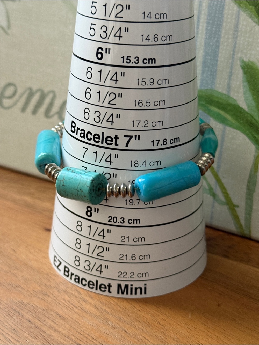 southwestern stretch bracelet featuring turquoise-dyed howlite beads